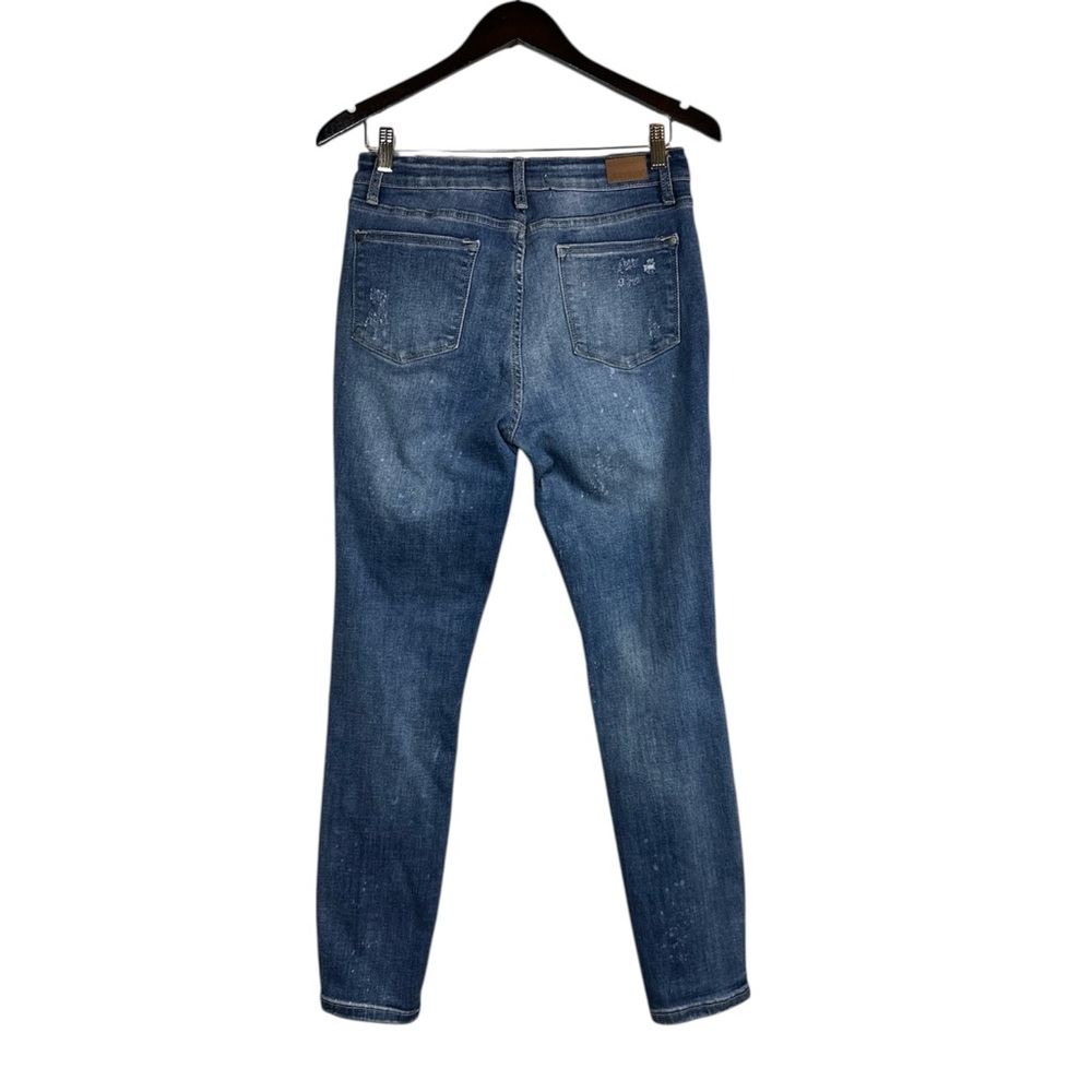 Judy Blue Mid Rise Flattering Fit Destroyed Bleach Splatter Skinny Jeans Size 9 - Picture 3 of 10